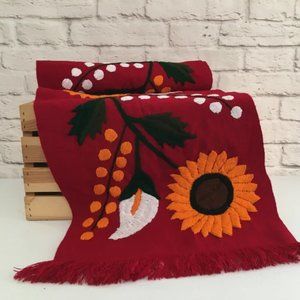 Handmade Mexican Hand Embroidered Sunflower Table Runner - Camino de Mesa